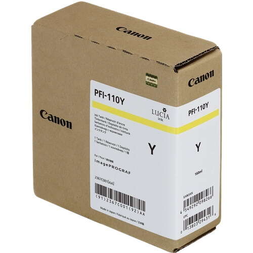 Canon PFI110 Amarillo Cartucho de Tinta Original - 2367C001/PFI-110Y