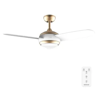 Cecotec EnergySilence Aero 4265 GoldWhite Ventilador de Techo con 3 Aspas y Luz Integrada - 65W - Diametro de 42" - LED de 18W - Mando a Distancia - Temporizador - 3 Velocidades - Color Blan