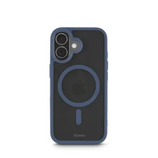 Hama Frame Protect Funda para iPhone 17 - Antideslizante - Magnetico - Policarbonato y Poliuretano Termoplastico - Bordes Elevados - Color Azul y Transparente