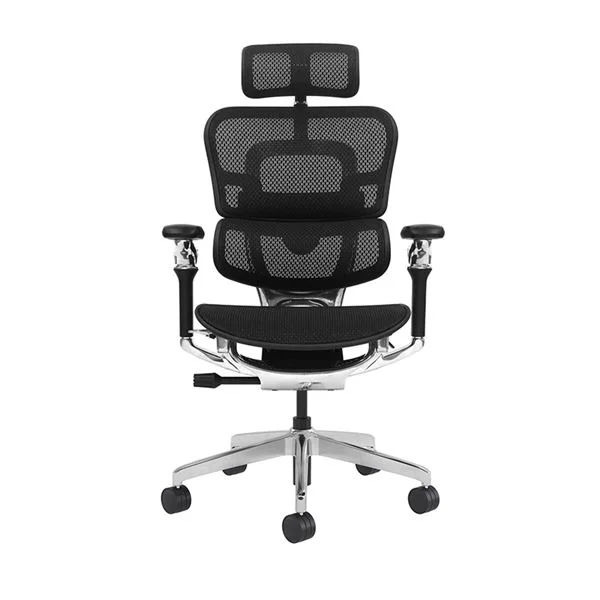 Cromad Aeris Supreme Silla de Oficina - Piston de Gas de Grado 4 - Soporte Lumbar Dividido con Ajuste de Tension - Reposacabezas Ajustable - Respaldo de Malla 4D - Reposabrazos 8D de Aluminio con Ajuste Total