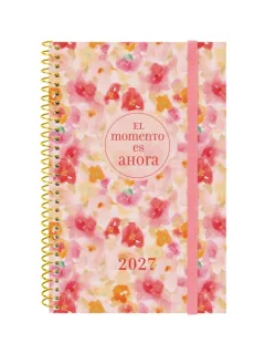 Finocam Trendy Design Collection Ahora Agenda - Anual 2027 - Semana Vista Horizontal - Formato E5 - 117x181mm - Espiral - Tapa de Polipropileno - Esquinas Microperforadas - Papel de 80g/m2 -