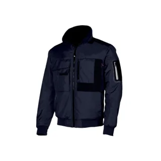 Upower Mate Bomber de Trabajo con Mangas Desmontables - Talla 2XL - Impermeable Resistente, Interior de Microfibra, Bolsillos Seguros, Refuerzos Anti-Desgaste, Proteccion DPI1 - Color Azul M