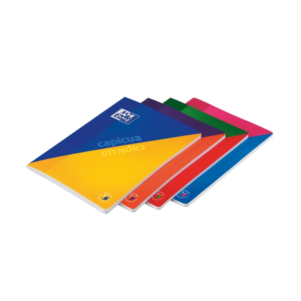Oxford School Cap I Cua A4 - Tapa Blanda - Libreta Grapada Reversible - 4x4 60 Hojas - Tapa Bicolor - Colores Surtidos · Pack de 5 uds.