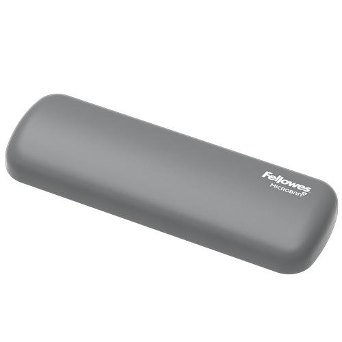Fellowes Breyta Reposamuñecas para Raton - Proteccion Antibacteriana Microban - Revestimiento Antipolvo - Tacto Suave - Soporte Ergonomico - Alivio del Dolor - 18x6x1.75cm - Color Gris