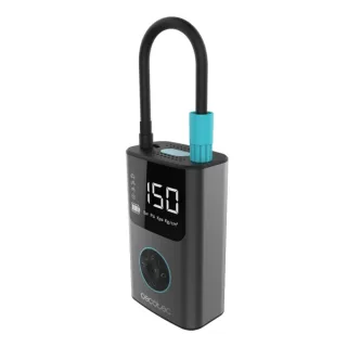 Cecotec Air Max Inflador Electrico - 150psi de Presion Maxima - Compatibilidad Multiple - Doble Bateria de Litio 2000mAh - USB-C - Inflado Rapido - Carga en 4h - Luz LED Integrada - Color Ne