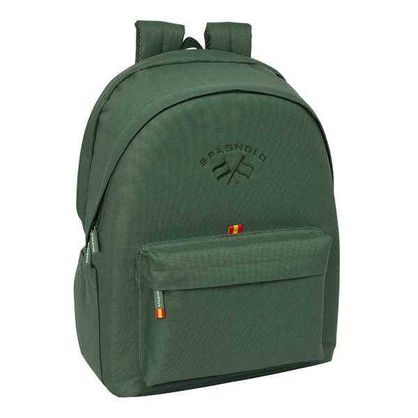 Safta Spagnolo Mochila para Portatiles hasta 15.6" - Antirrobo - Bolsillo para Tablet hasta 11" - Asa de Mano - Conector USB - Acolchada - 31x44x18cm - Color Verde Oscuro