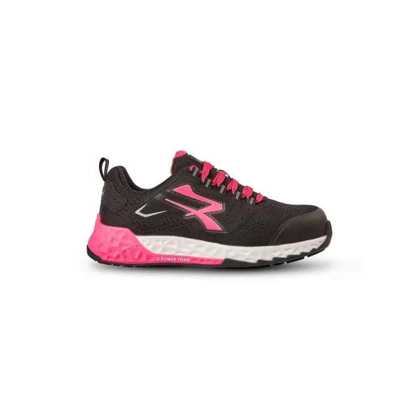 U-Power Red Stratos Brienne ESD Calzado de Seguridad - Talla 35 - Material U-KNIT Elastico Transpirable - Puntera NanoFiber Sin Metal - Plantilla Antipinchazos - Suela U-Power Foam con Banda de Rodadura HRO - Protección S1PS HI HRO FO SR - Color Rosa