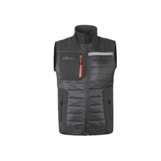 Upower Wall Chaleco de Trabajo con Relleno en Grafeno - Talla 2XL - Termorregulacion Avanzada, Resistente al Agua, Propiedades Bacteriostaticas, Multibolsillos, Diseño Deportivo - Color Gris