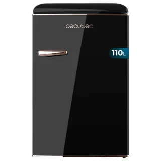 Cecotec Bolero CoolMarket TT Origin 110 Black E Mini Frigorifico - Capacidad 110L - Estilo Retro - Cajon para Hielo - Luz Interior - Tirador Cromado - Bandejas de Cristal - Color Negro