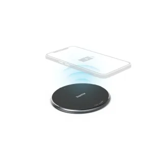 Hama QI-FC10 Cargador Inalambrico - Potencia 10W - USB-C - Indicador LED - Carga Rapida - Color Negro