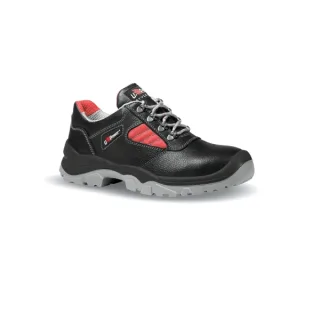 Upower Mauna L Calzado de Seguridad Bajos - Talla 38 - Empeine Cuero Hidrofugo, Puntal Acero, Antiperforacion, Antideslizante, Suela PU/PU, Proteccion S3 FO SR - Color Negro