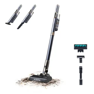 Cecotec Scoba 3000 Aspirador de Escoba Vertical - 210W - Autonomia 40min - Succion 20kPa - Incluye Accesorios - Ultraligero - Modos Eco y Turbo - Color Negro y Azul