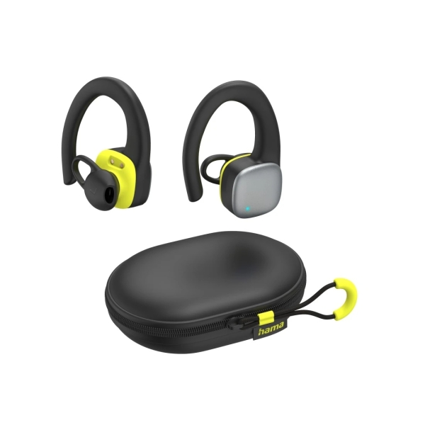 Hama Spirit Athletics Auriculares Deportivos - Bluetooth - Autonomia hasta 7h - Microfono Omnidireccional - Rango 10m - IPX5 - Asistente de Voz - Carga por USB-C - Color Negro