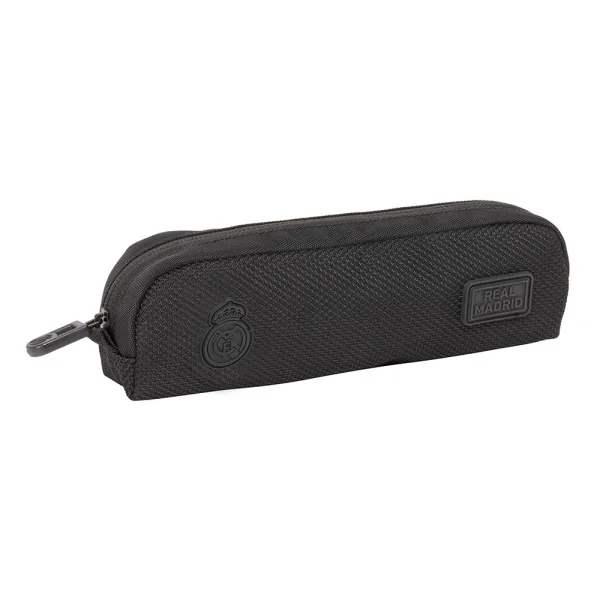 Safta Real Madrid Premium Portatodo - Cremallera - Bolsillo Frontal - 0.5L - 210x40x60mm - Color Negro
