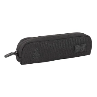 Safta Real Madrid Premium Portatodo - Cremallera - Bolsillo Frontal - 0.5L - 210x40x60mm - Color Negro
