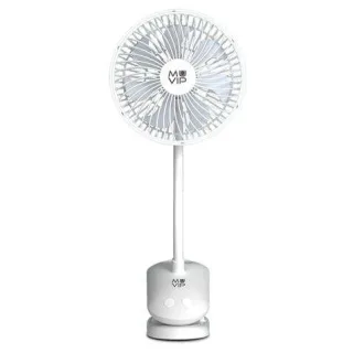 Muvip Ventilador de Pinza Portatil 5W 15cm de Diametro - 4 Velocidades - Angulo Ajustable hasta 360º - Autonomia hasta 9h - Color Blanco