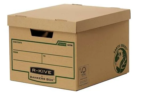 Fellowes Bankers Box Earth Contenedor de Archivos - Montaje Manual - Carton Reciclado Certificacion FSC - Color Marron · Pack de 10 uds.
