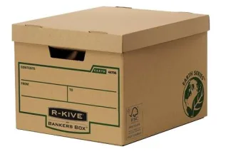 Fellowes Bankers Box Earth Contenedor de Archivos - Montaje Manual - Carton Reciclado Certificacion FSC - Color Marron · Pack de 10 uds.