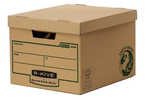 Fellowes Bankers Box Earth Contenedor de Archivos - Montaje Manual - Carton Reciclado Certificacion FSC - Color Marron · Pack de 10 uds.