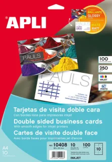 Apli Tarjetas de Visita Doble Cara Brillante 250g 10 Hojas