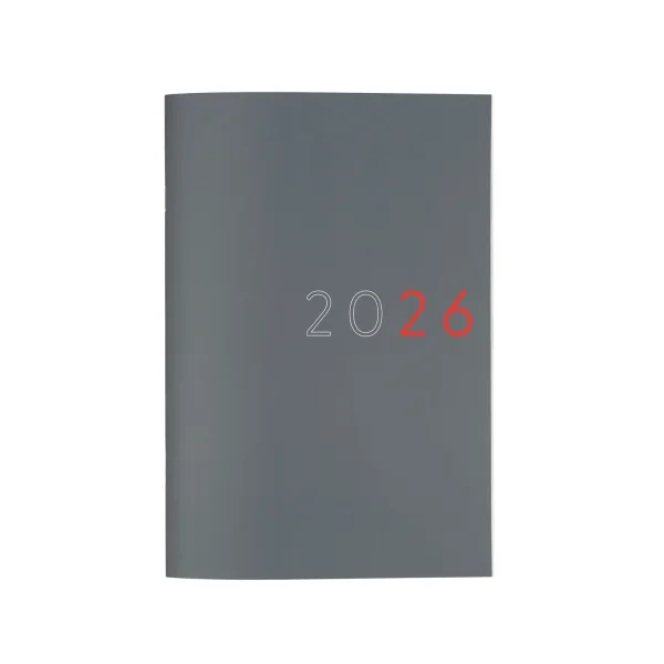 Finocam Agenda Planificador Internacional - Anual 2026 - Espacio para Escribir - Formato Y11 - 165x5x240mm - Mes Vista - Color Gris