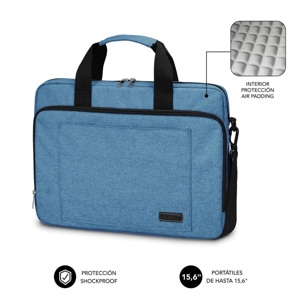 Subblim Maletin para Portatiles de hasta 15.6 Pulgadas - Proteccion Air Padding - Resistente Poliester Oxford - Repelente de Liquidos - Color Azul