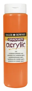 Daler Rowney Graduate Pintura Acrilica - Botella de Plastico - 500ml - Color Naranja de Cadmio