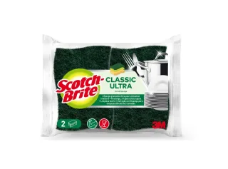 Scotch-Brite Classic Pack de 2 Estropajos de Cocina Ultra - Color Verde Oscuro