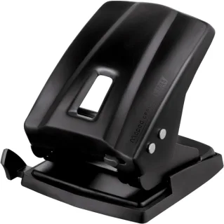 Maped Essentials Metal E-4044 Perforadora de Sobremesa - 2 Agujeros - Regleta Multi-Formatos - Hasta 45 Hojas a la vez - Color Negro