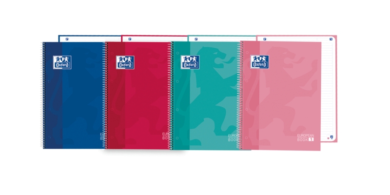 Oxford School Classic A5+ Europeanbook - Tapa Extradura - 80 Hojas - Colores Surtidos · Pack de 5 uds.