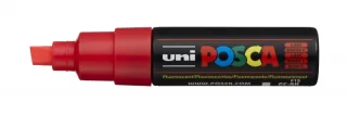 Posca PC-8K Marcador de Pintura - Punta Biselada Acrilica 8mm - Tinta Base al Agua - No Permanente - Resistente a la Luz - Ideal para Carteleria y Decoracion - Color Rojo · Pack de 6 uds.