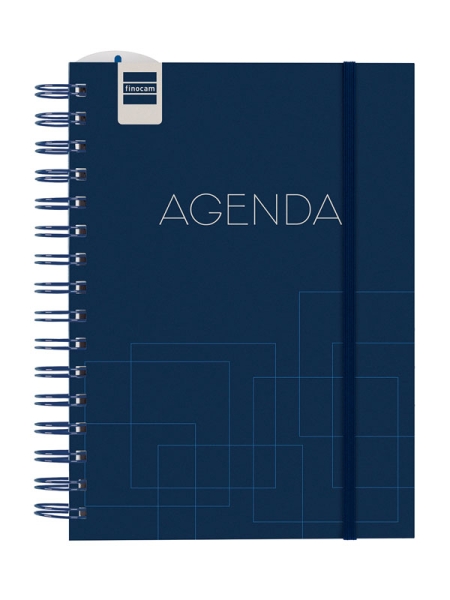 Finocam Institut Agenda Escolar 26/27 - Semana Vista Vertical - Formato 4º - 155x215mm - Tapas de Polipropileno - Papel de 90g/m2 - Espiral Metalica - Color Azul Marino