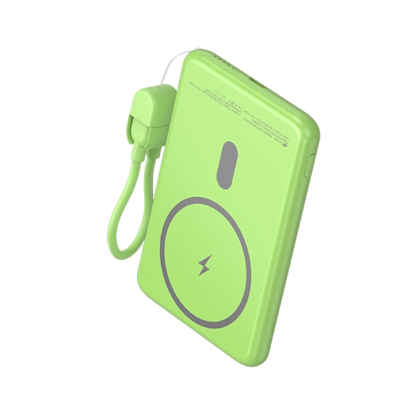 Leotec Powerbank Inalambrico 5.000 mAh - PD 20W - Qi 15W - Color Verde