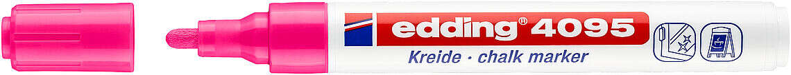 Edding 4095 Rotulador de Tiza Liquida - Punta Redonda - Trazo entre 2 y 3mm - Olor Neutro - Color Rosa Neon · Pack de 10 uds.