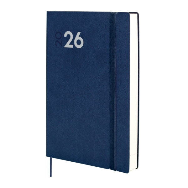 Finocam Dynamic Mara Agenda Profesional en Catalan - Anual 2026 - Tapa Blanda - Cierre con Goma Elastica - Formato Y11 - 169x22x245mm - 1 Dia por Pagina - Color Azul