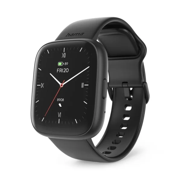 Hama 4000 Reloj Inteligente Smartwatch - Bluetooth 5.3 - Bateria 300mAh - Pantalla TFT 1.65" - IP68 - Pulsera de Silicona - 3.9x1.1x4.6cm - Color Negro