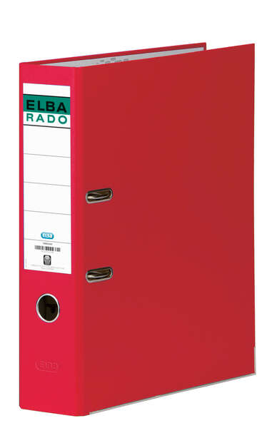 Elba Chic Archivador Tamaño A4 - Lomo de 80mm - Con Palanca y Rado - Forrado Exterior PVC - Color Rojo