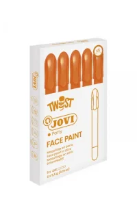 Jovi Twist Stick de Pintura de Cara - Hipoalergenico - Base Agua - Facil Aplicacion - Gran Cobertura - Seca Rapido - Facil de Retirar - sin Parabenos - Color Naranja · Pack de 5 uds.
