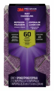 3M Pro Grade Precision Taco de Lija - Grano 60 Grueso - Canalizacion de Polvo - 6.35x11.4x2.54cm - Color Morado