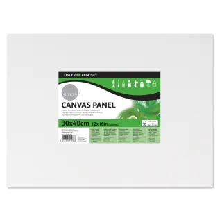Daler Rowney Simply Carton Entelado - 250g - 30x40cm - Imprimacion Triple - Grano Medio - 100% Algodon sin Acido - 250g - Color Blanco