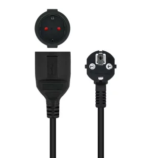 Nanocable Cable Alim. Alargador schuko negro 2 M