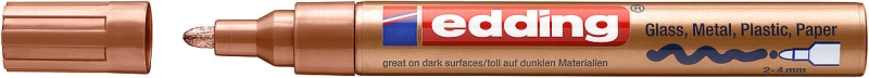 Edding 750 Rotulador Permanente - Punta Redonda - Trazo entre 2 y 4 mm. - Tinta Opaca - Secado Rapido - Color Cobre · Pack de 10 uds.