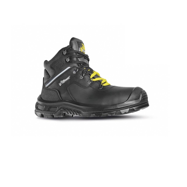 Upower Thanos S ESD Calzado de Seguridad Antiestaticos e Hidrofugos - Talla 38 - Puntera AirToe Composite, Sistema Antiperforacion, Suela Antideslizante, Forro Transpirable - Color Negro/Ama